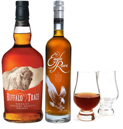 Eagle Rare 10 Year & Buffalo Trace Bourbon with Glencairn Set Bundle