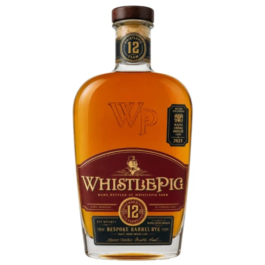 WhistlePig 12 Year Bespoke Barrel Rye Maple Crème Brûlée Cask 750ML