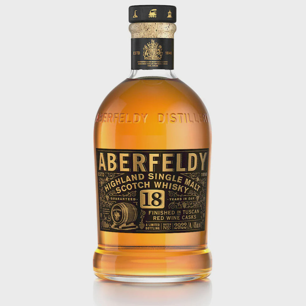 Aberfeldy 18 Year Tuscan Red Wine Cask Finished Single Malt Scotch Whisky 750ml