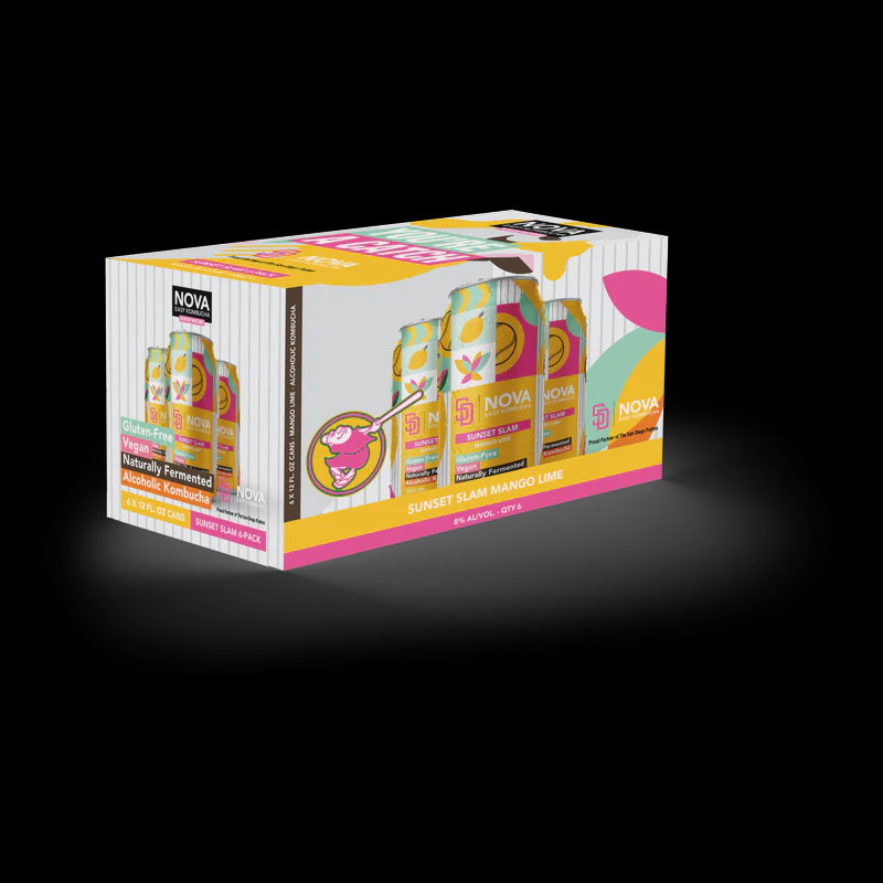 Nova Kombucha Sunset Slam Mango 6pck 12oz