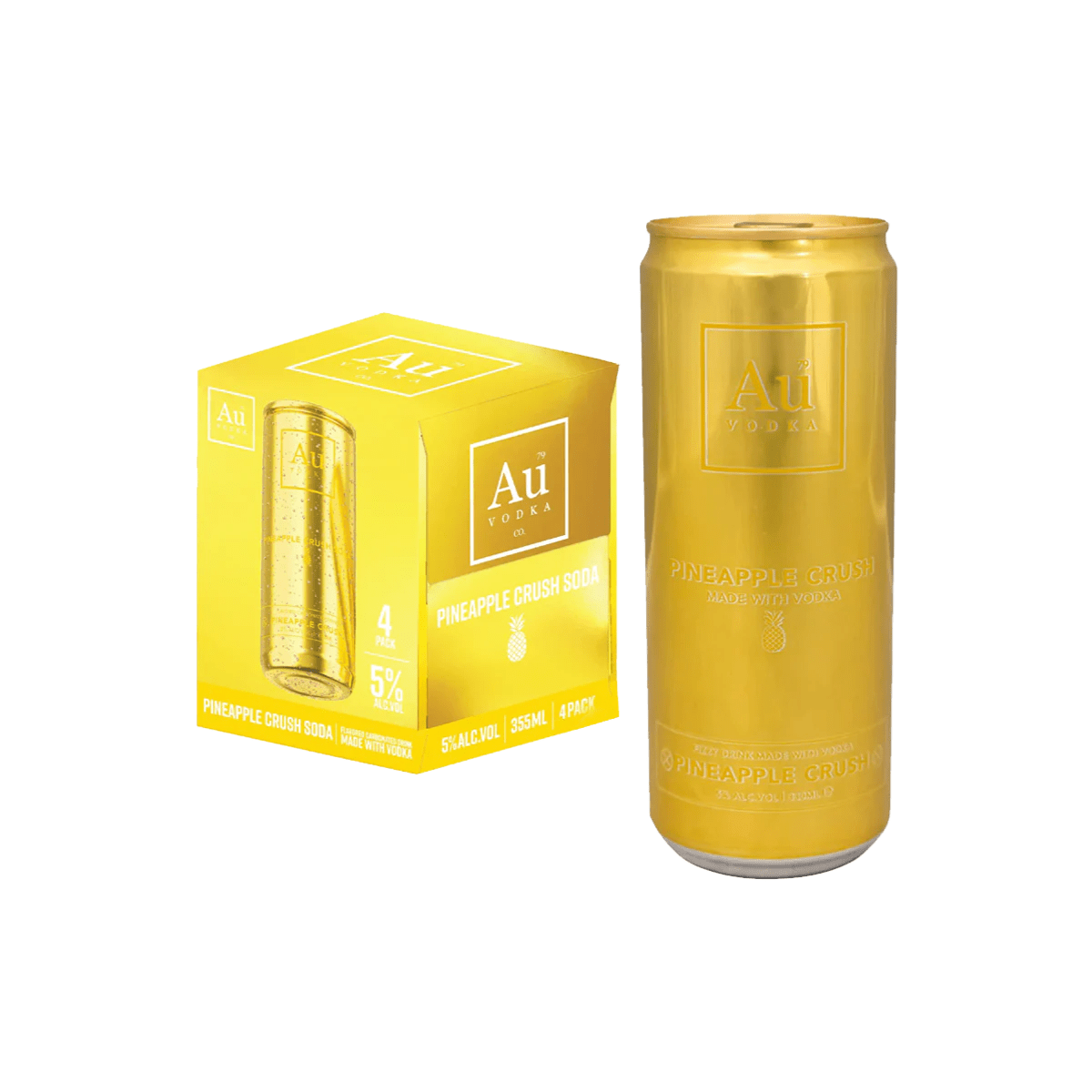 AU Vodka Pineapple Crush Soda RTD 4 Pack 355 ML