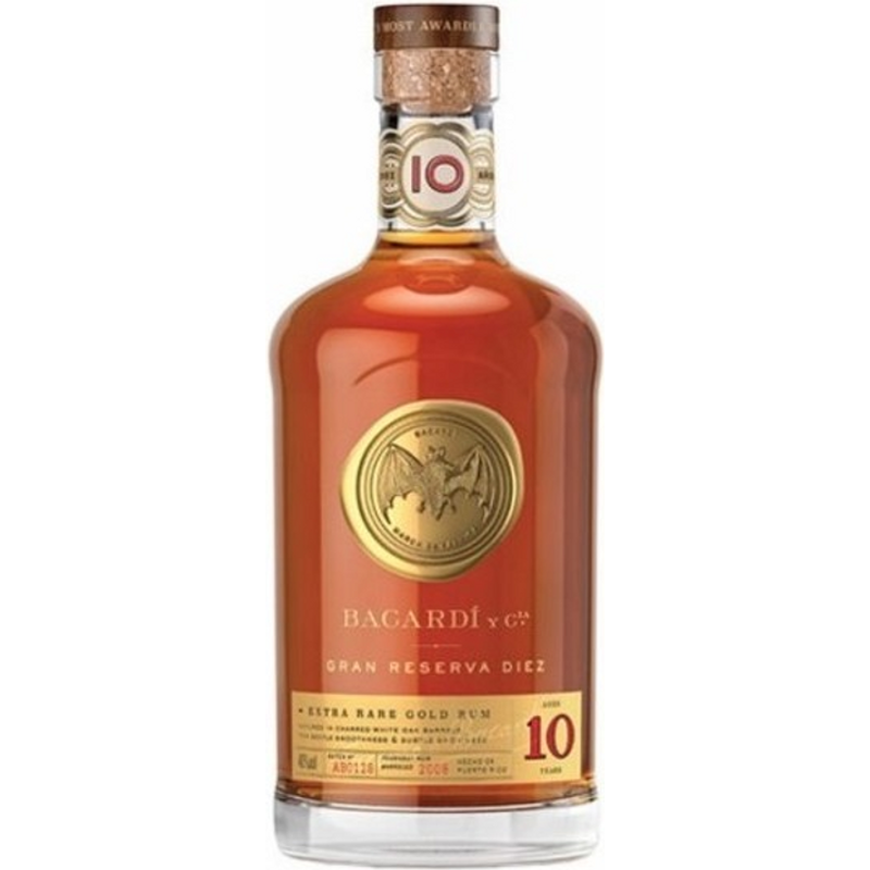 Bacardi Bacard¡ Gran Reserva Diez 10 Year Old Extra Rare Gold Rum 750ML