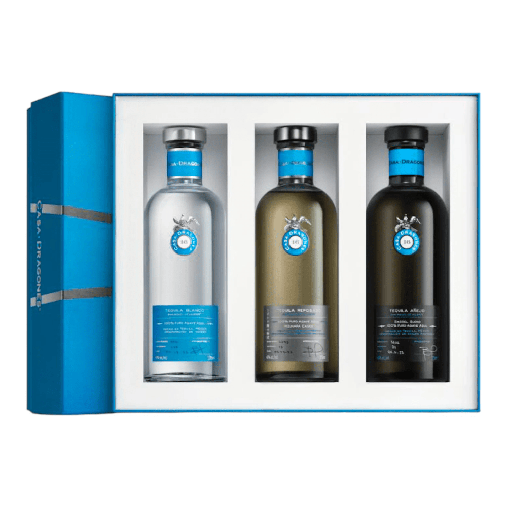 Casa Dragones Sipping Tequila Gift Set 3 pack Blanco Repo and Anejo 375 ml - Shop Buzzed