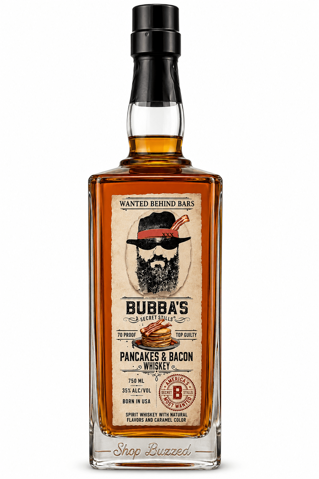 Bubbas Secret Stills Pancakes and Bacon Whiskey 750ml - Shop Buzzed