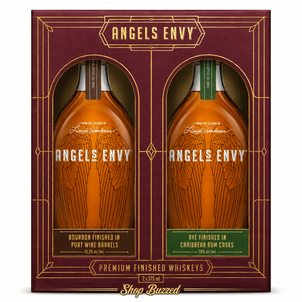 Angels Envy Bourbon and Rye Gift Pack 375 ml - Shop Buzzed