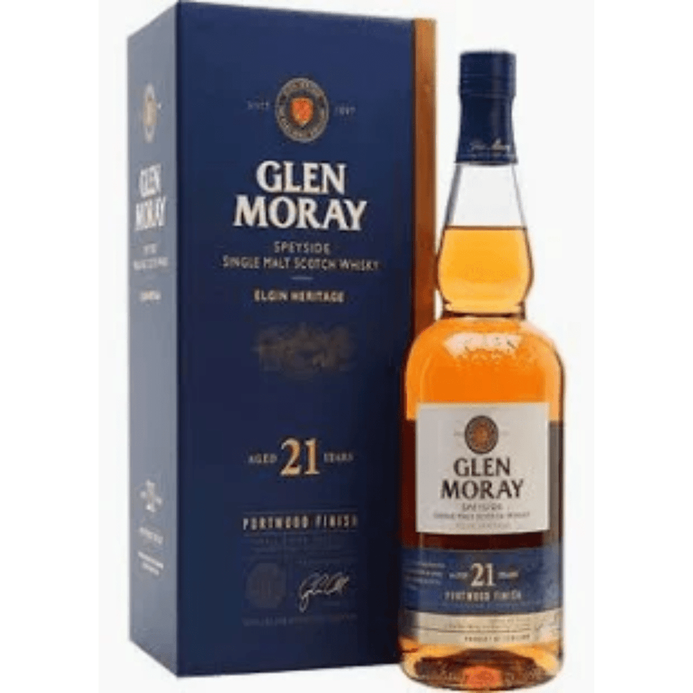 Glen Moray Speyside Single Malt Scotch Elgin Heritage Portwood Finish Whisky 21 year 750 ml - Shop Buzzed