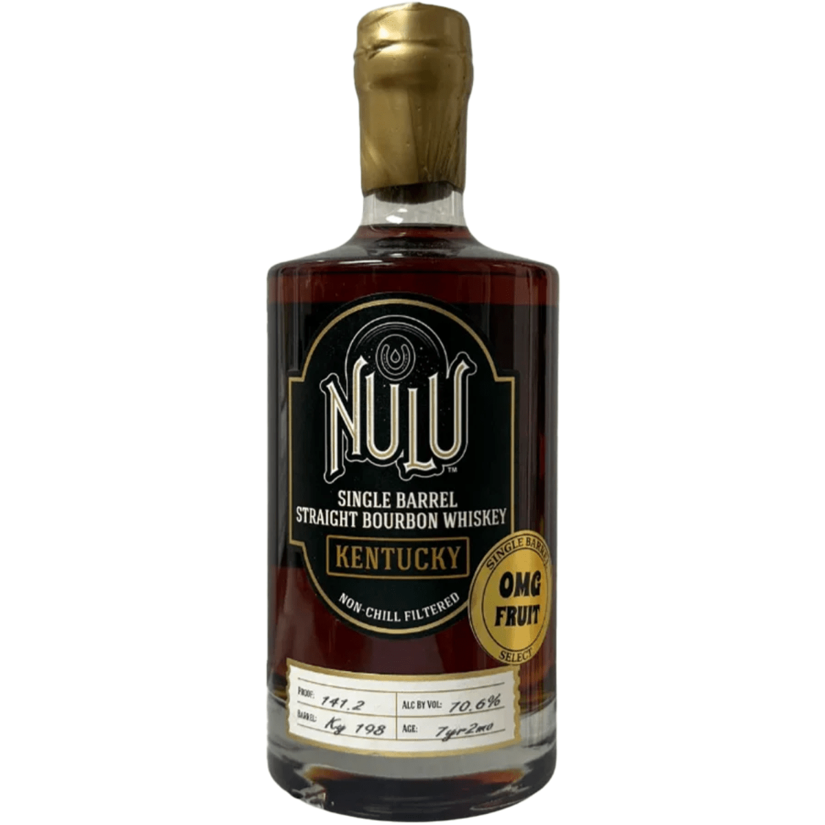Nulu Single Barrel Straight Bourbon Kentucky OMG Fruit Barrel KY198 7 year 750 ml